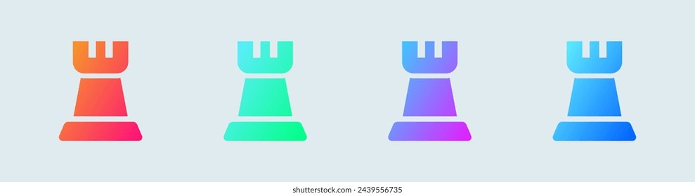 Chess solid icon in gradient colors. Board game signs vector illustration.