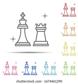 Chess, sport multi color icon. Element of sport thin line icon on white background