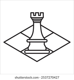 Chess stok icon outline vector