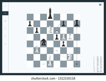 Chess Strategy Application UI UX Vector Illustration