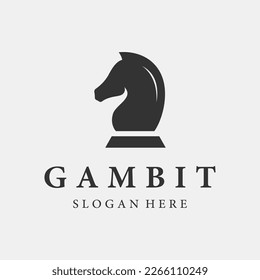 Chess strategy game logo with horse, king, pawn and rook. Logos for tournaments, chess teams and games.