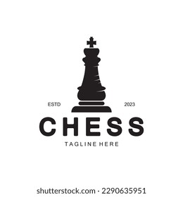 Chess strategy game logo with horse, king, pawn, minister and rook. Logo for chess tournament, chess team,championship,game application.