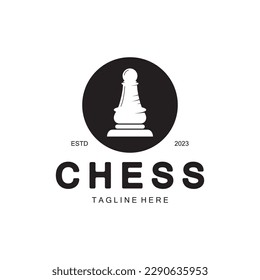 Chess strategy game logo with horse, king, pawn, minister and rook. Logo for chess tournament, chess team,championship,game application.
