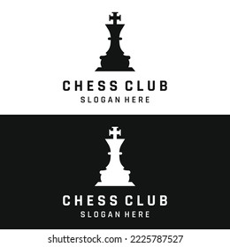 Chess strategy game logo with kings, pawns and rooks. Logos for tournaments, chess teams and games.