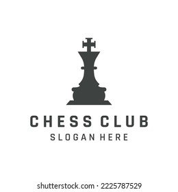 Chess strategy game logo with kings, pawns and rooks. Logos for tournaments, chess teams and games.