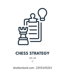 Chess Strategy Icon. Checkmate, Game, Tactics. Editable Stroke. Simple Vector Icon