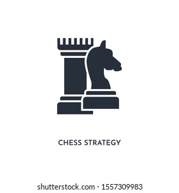 chess strategy icon. simple element illustration. isolated trendy filled chess strategy icon on white background. can be used for web, mobile, ui.
