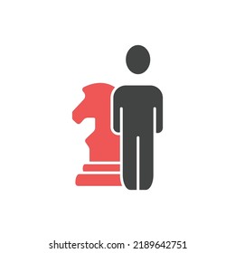 Symbol für Schachstrategie für Vektorelemente von Infografik-Web