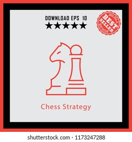 Chess Strategy  line icon