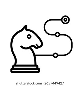 Ruta de estrategia de ajedrez, progresión del juego - icono de Vector	