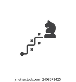 Chess strategy vector icon. filled flat sign for mobile concept and web design. Strategy planning glyph icon. Symbol, logo illustration. Vector graphics
