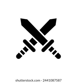 Ilustración vectorial de icono lleno de espada de ajedrez