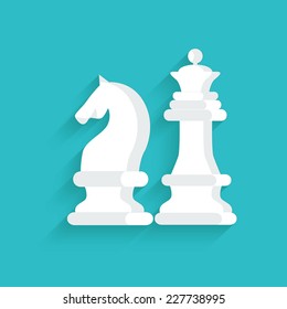 Chess symbol on blue background,clean vector