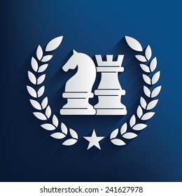 Chess symbol on blue background,clean vector