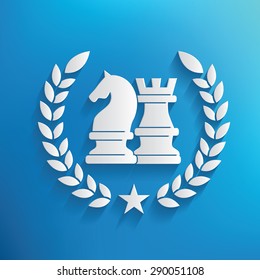 Chess symbol on blue background,clean vector