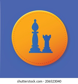 Chess symbol on button,vector