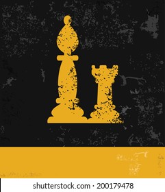 Chess symbol,grunge vector
