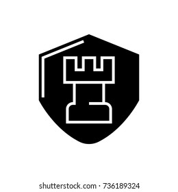 chess tactics icon, vector illustration, black sign on isolated background