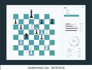 Chess TacticsInfographics elements. Vector illustration