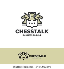 chess talk vector logo design
