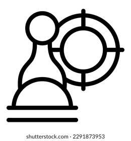 Chess target icon outline vector. Online game. Business bet