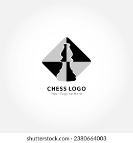 Chess template for club. Design for decoration tournaments, logo sports cups.
