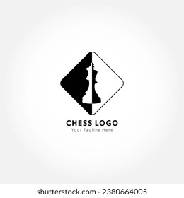 Chess template for club. Design for decoration tournaments, logo sports cups.