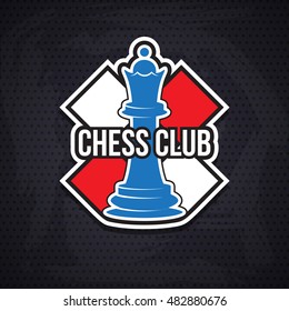 Chess template for club or school. Design for decoration tournaments, sports cups, logos business cards or events