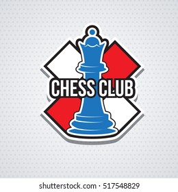 Chess template for club or school. Design for decoration tournaments, sports cups, logos business cards or events