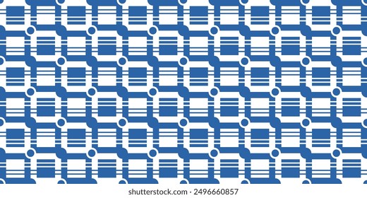 Chess tiles made of blue and white cells. A simple and repeating pattern of square blue and white tiles.