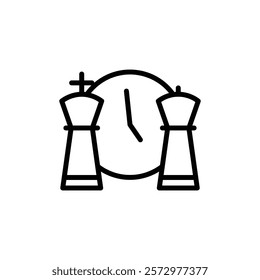 Chess time icon flat editable icon mark