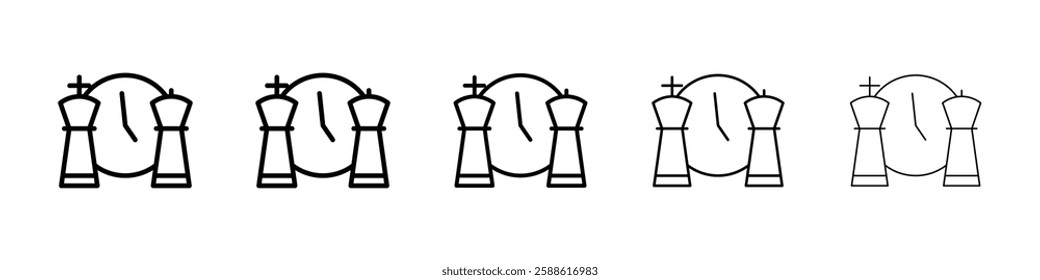 Chess time icon Vector logo sign