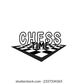 chess time text calligraphy on black and white chess board, chessboard clipart, chessboard illustration, chess time typography, todo list words, daily digital planner sticker element clipart

