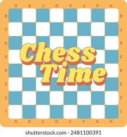 Chess time vector. Chess board illustration. Chess board background. Checker board vector background. Chess time illustration.