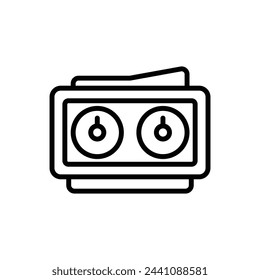 Chess Timer Outline Icon Vector Illustration