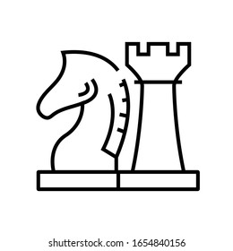 Chess titans line icon, concept sign, outline vector illustration, linear symbol.