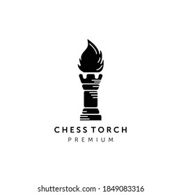 diseño vectorial del logotipo de la antorcha de ajedrez