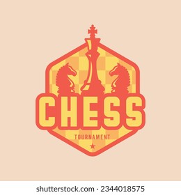 Chess Tournament Badge Logo Design. Chess club design logo Vector.