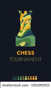 Chess  tournament, checkmate strategy sport championship game posters. Vector chess club cup for beginners and professional players