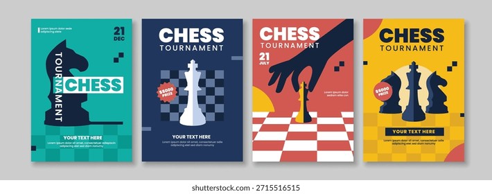 Schachturnier Flyer Design-Vorlage für professionelle Schachveranstaltung