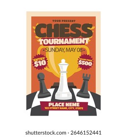 Chess tournament flyer poster template design art