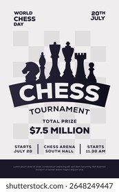 chess tournament poster to celebrate world chess day