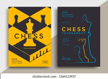 Chess Tournament Poster Template. Sport Game Flyer Design.