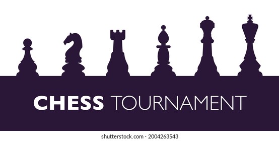 Chess tournament poster template. Sport game flyer design.