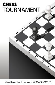 Chess tournament poster template. Sport game vector flyer.