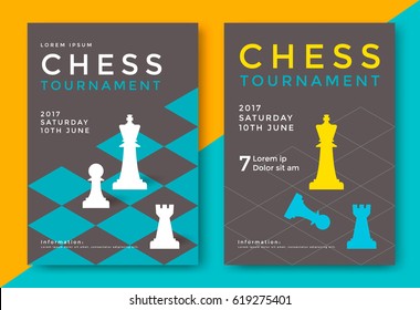 Chess Tournament Poster Template. Sport Game Vector Flyer.