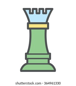 Chess Tower Bold Icon Illustration 