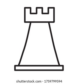 diseño vectorial del estilo de línea de torre de ajedrez