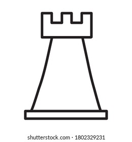 chess tower piece line style icon vector illustration design