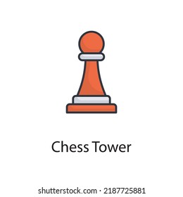 Chess Tower vector filled outline Icon Design illustration. Sports And Awards Symbol on White background EPS 10 File